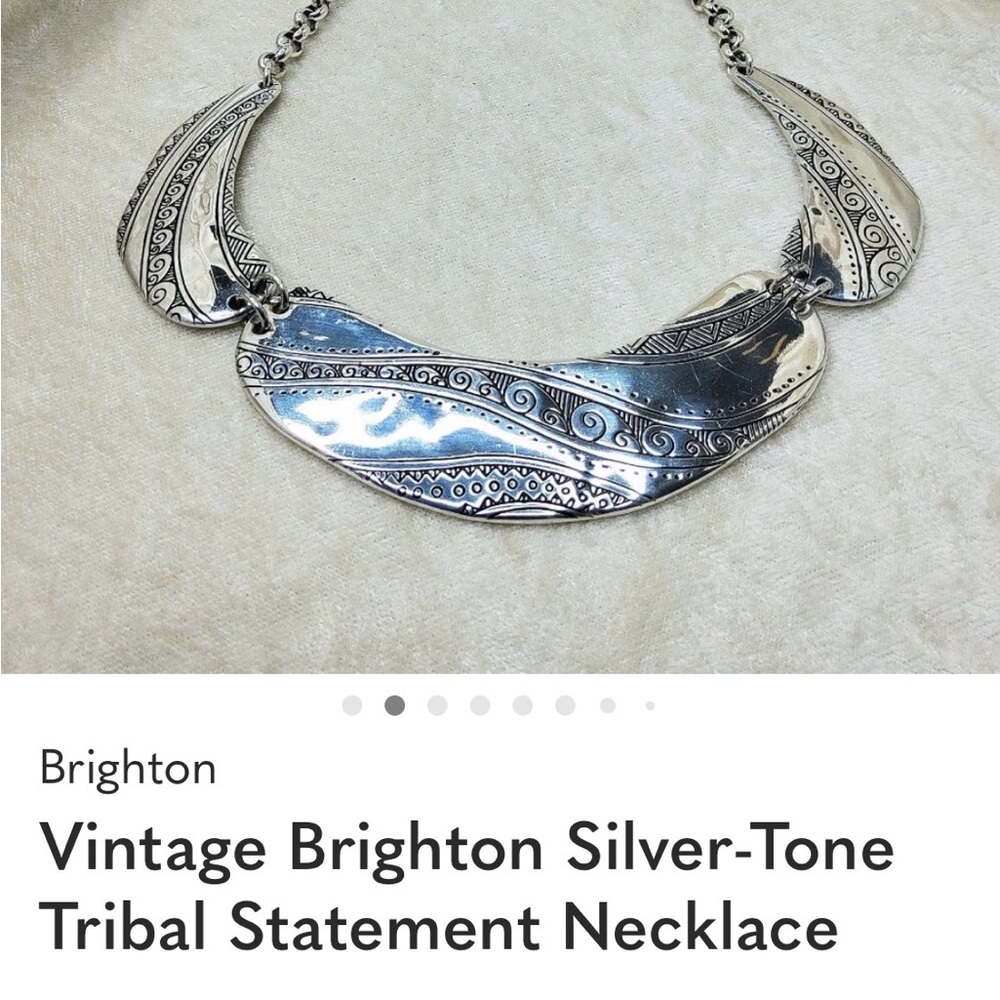 Brighton Silver and Blue Statement Necklace